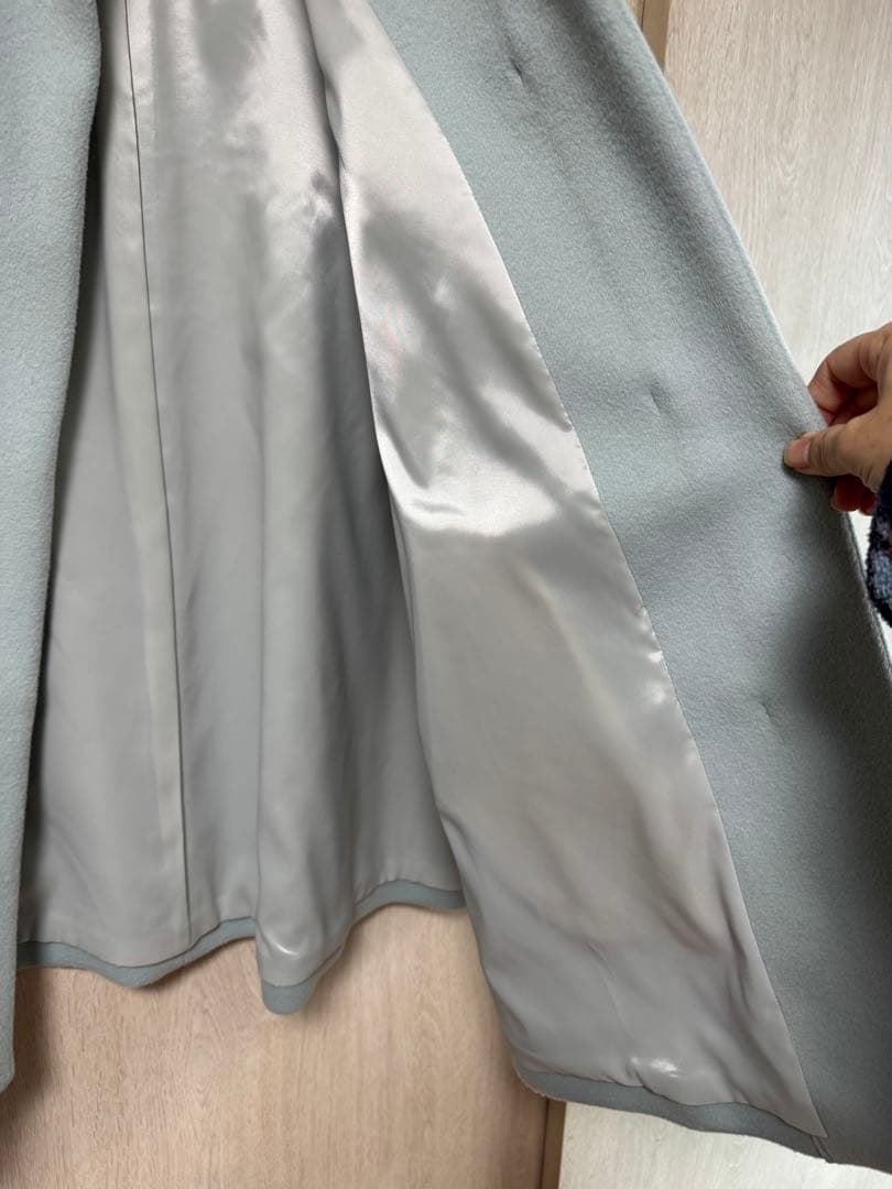 試着のみイエナ24aw シャルムビーバーAラインコート サックスブルー