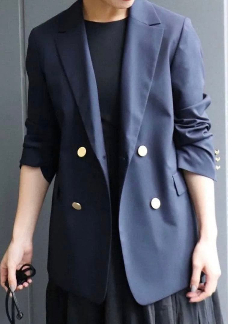 NOBLE ノーブル テーラードジャケット ダブルジャケット ネイビー 36