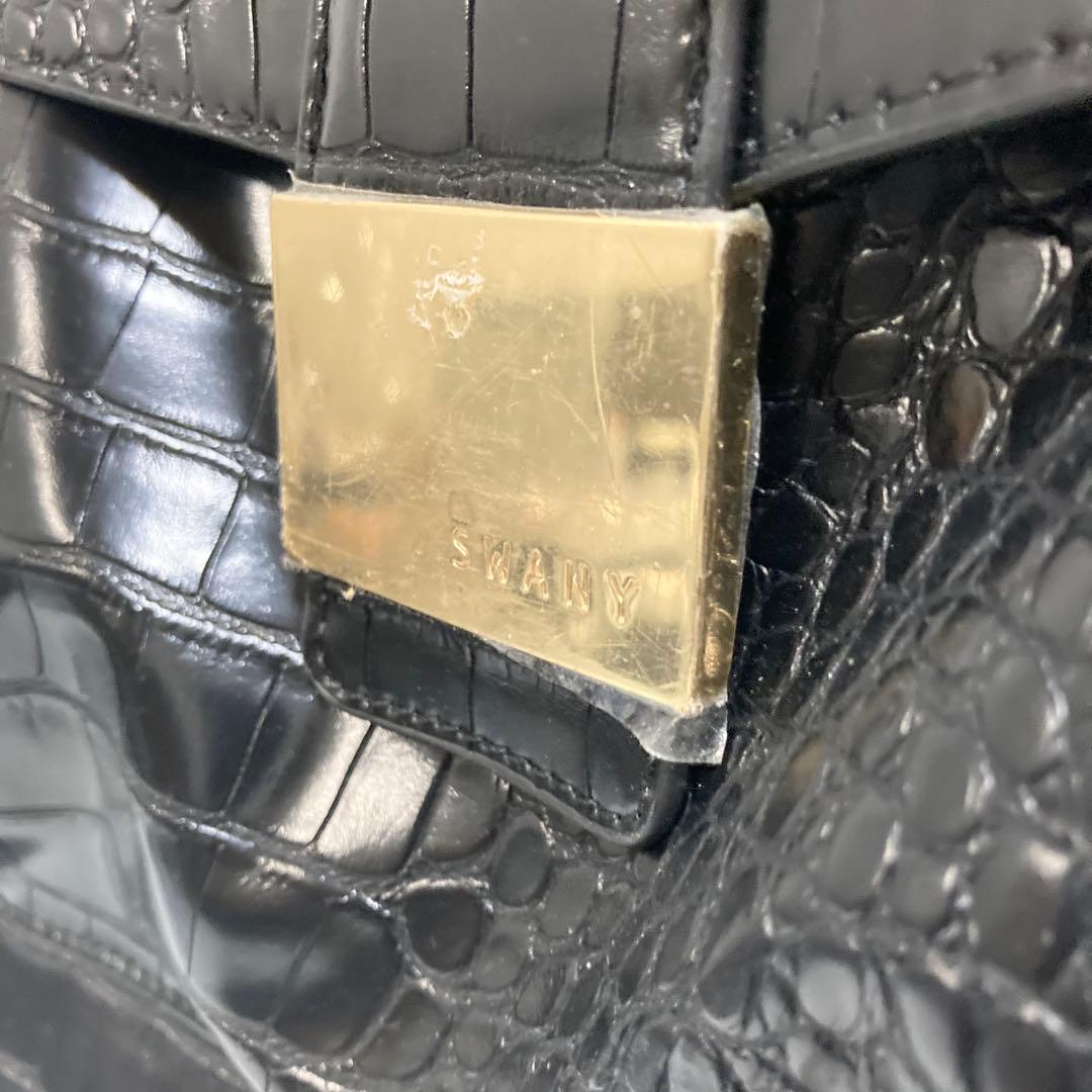 【未使用】SWANY キャリーバッグ 黒 クロコ型押し 4輪