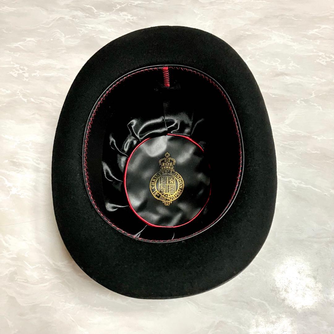 CHRISTYS' LONDON ボーラー ハット 羊毛　帽子 ブラック M