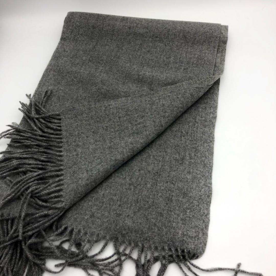 ジョンストンズ　大判　マフラー　スカーフ　グレー