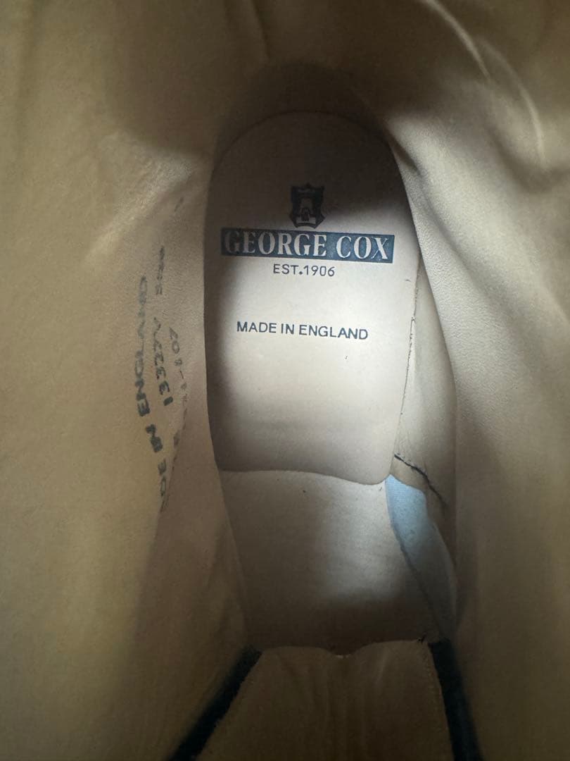 ジョージコックス　黒 編み込みデザイン ハイカットブーツ