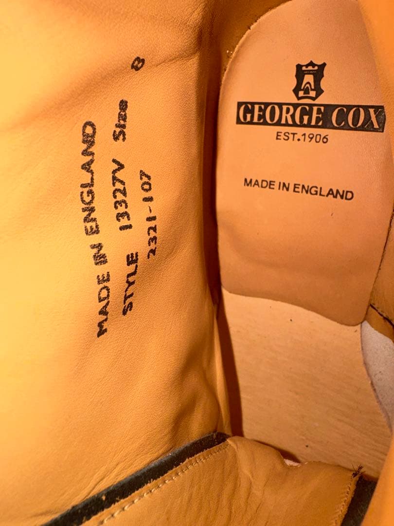 ジョージコックス　黒 編み込みデザイン ハイカットブーツ