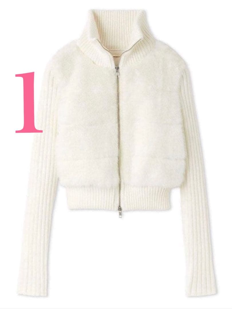 【新品未使用】SNIDEL♡ファーニットブルゾン オフホワイト 1サイズ