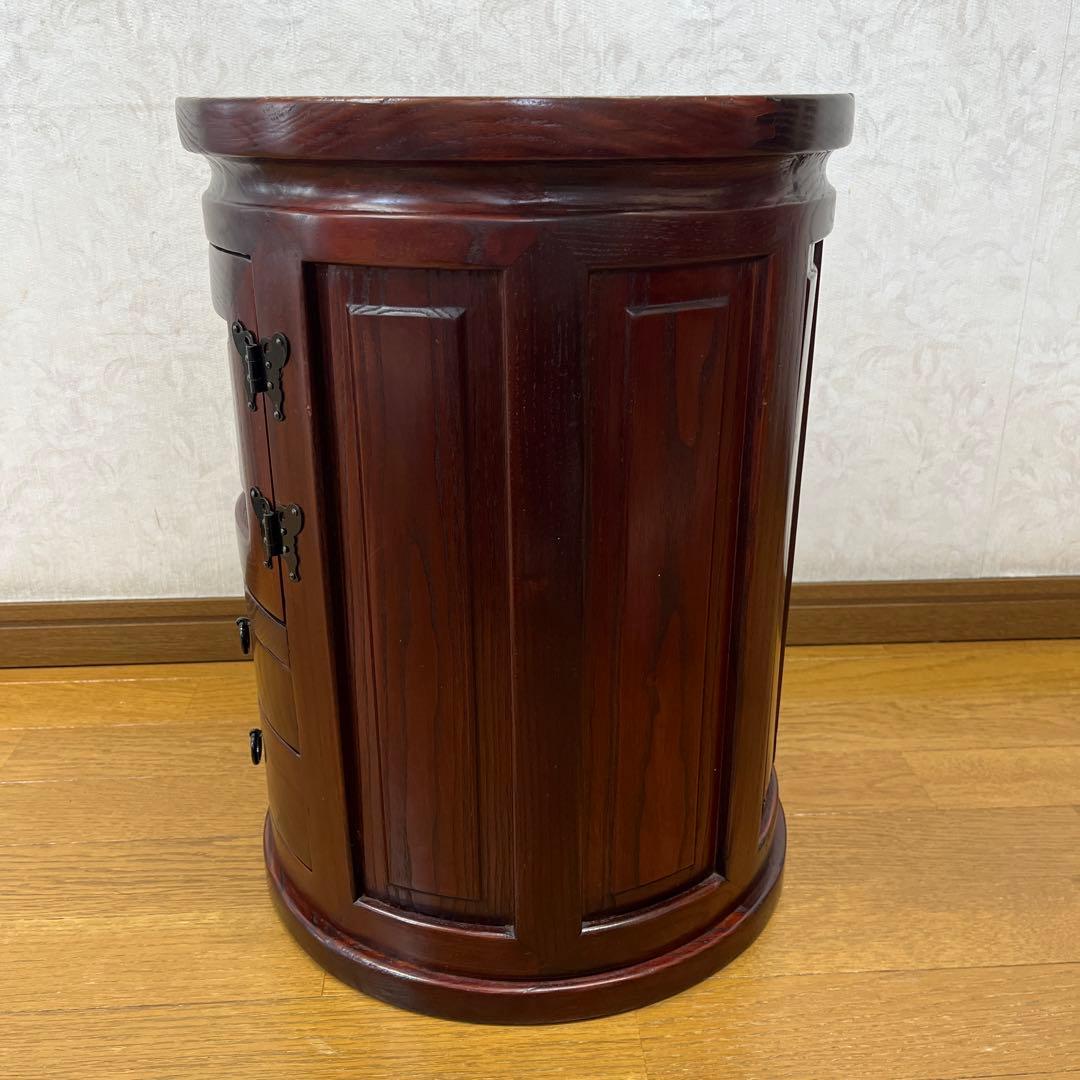 木製 丸型　箪笥　スツール アンティーク 花台 盆栽台 椅子 スツール
