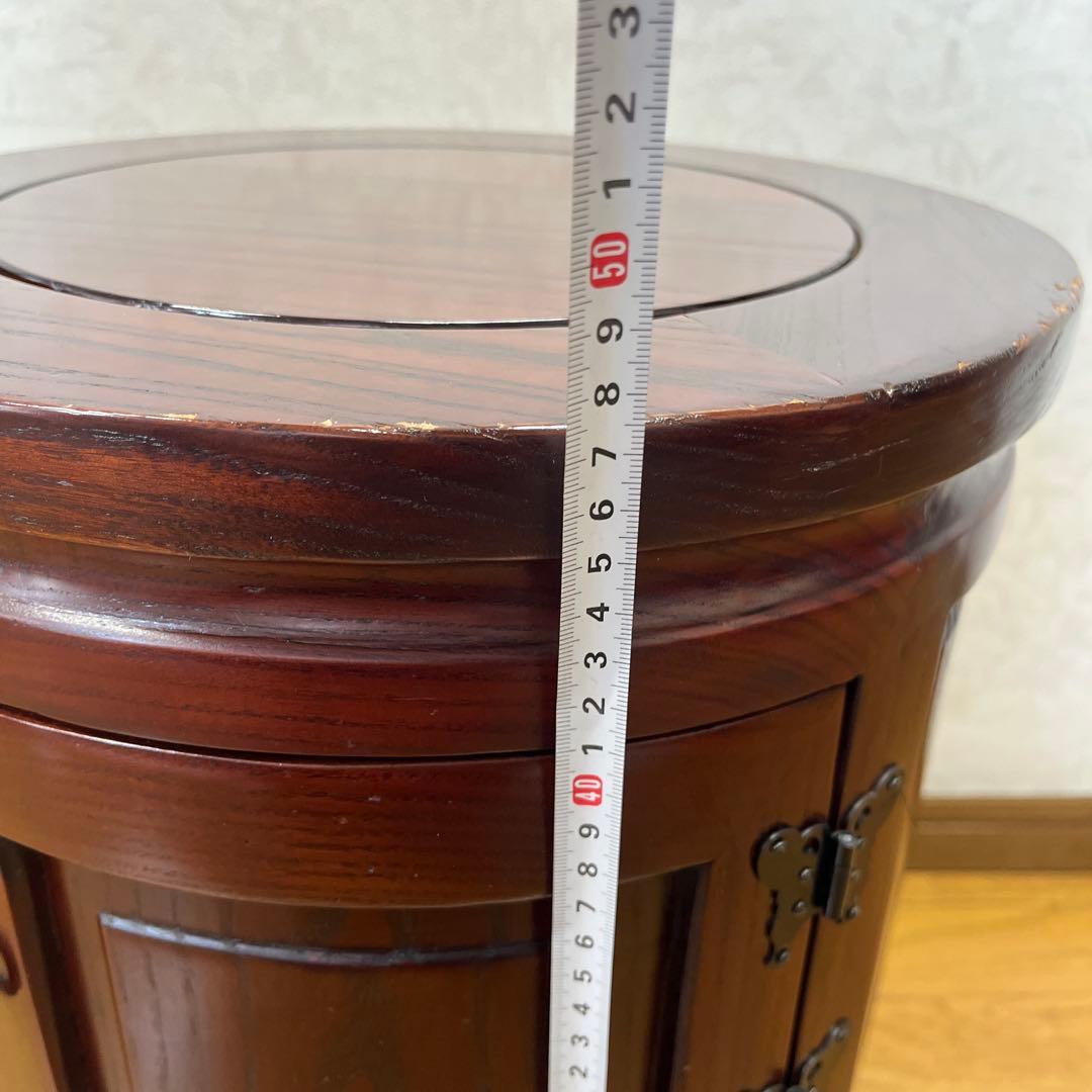 木製 丸型　箪笥　スツール アンティーク 花台 盆栽台 椅子 スツール