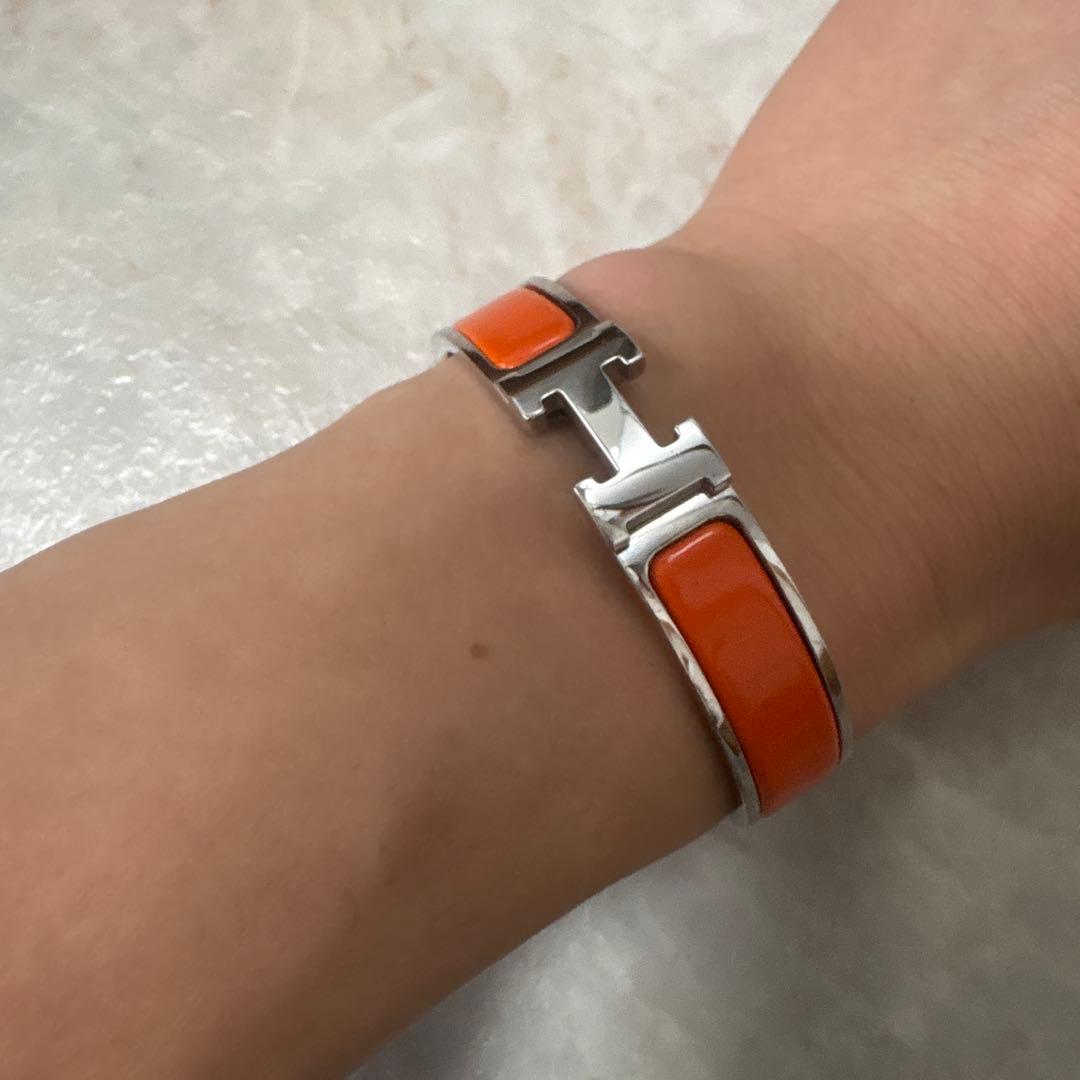 HERMES（エルメス） バングルクリックHシルバーメ オレンジ