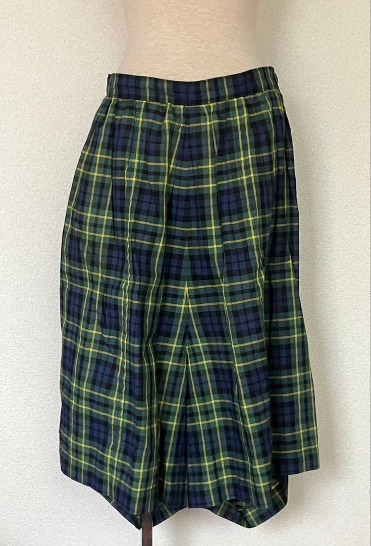 トリコ コムデギャルソン チェック柄サルエルパンツ グリーン