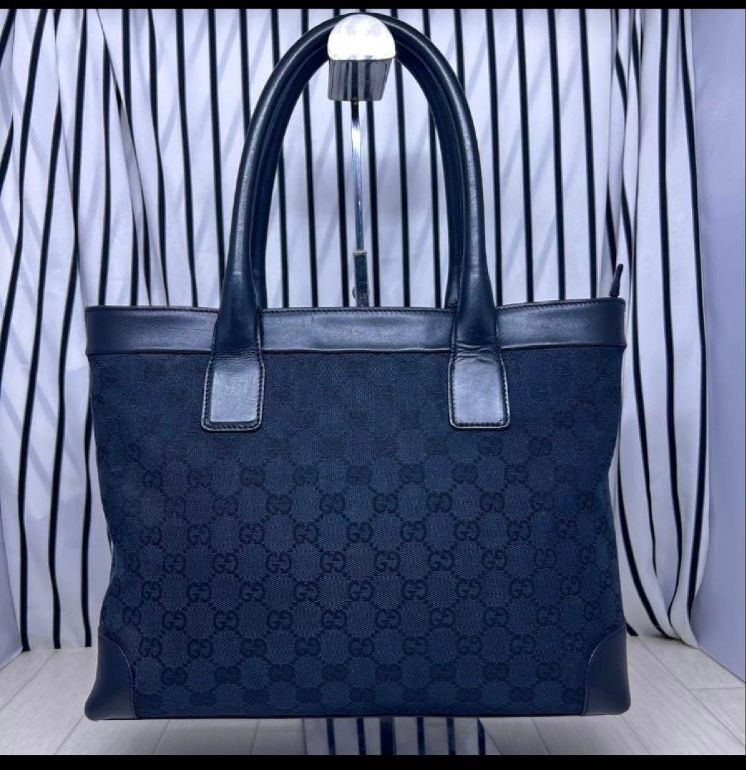 【美品】GUCCI×グッチ A4収納可能GG柄トートバッグ