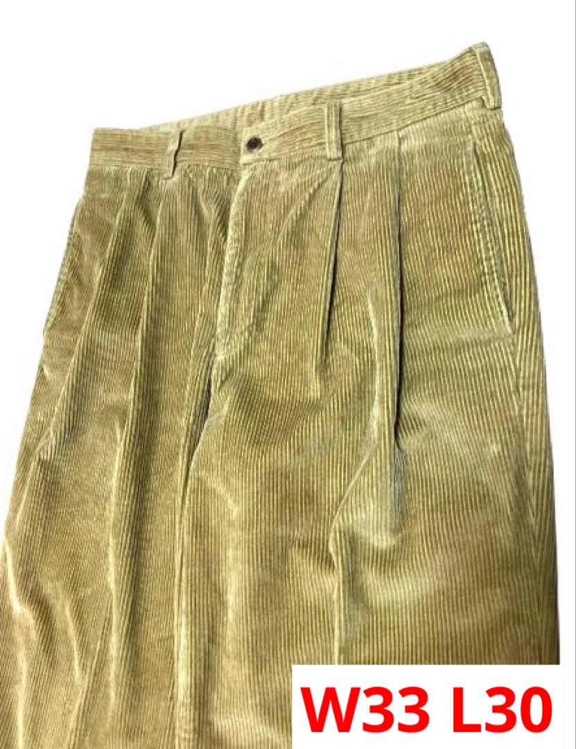 ブルックスブラザーズ　2タック　コーデュロイパンツ　太畝　ベージュ