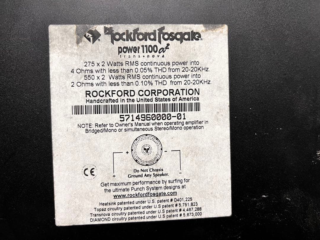 カーオーディオ Rockford Fosgate Power1100a2