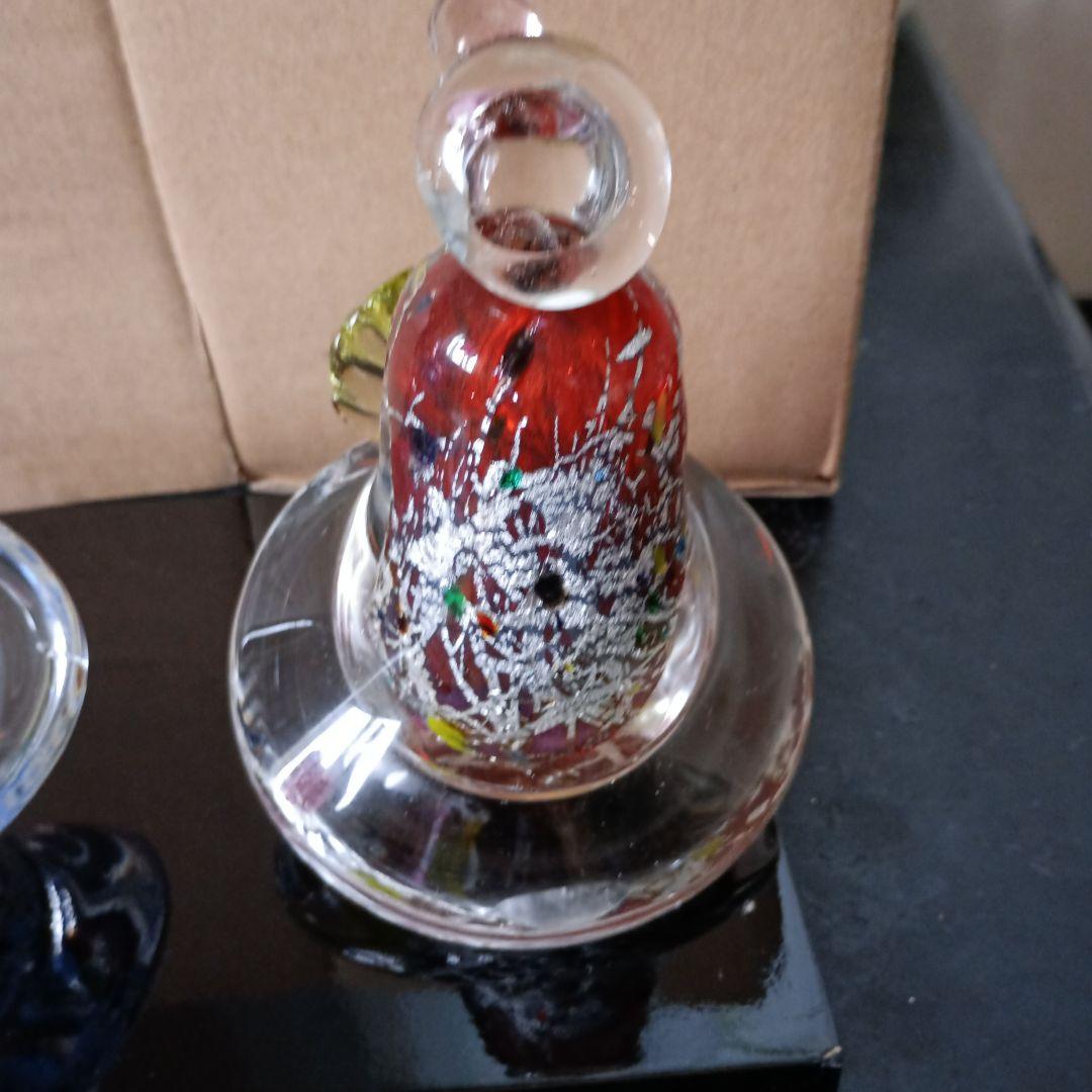 青と赤のガラス雛人形セット