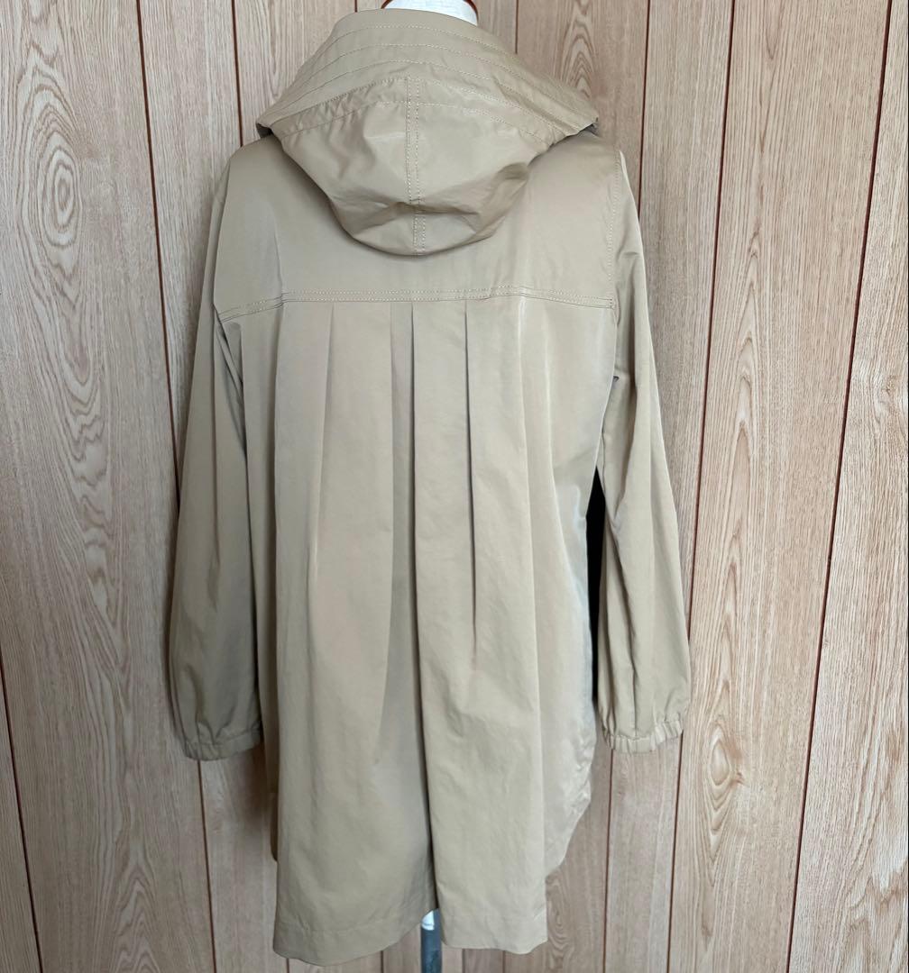 【美品】セシカブルー　ベージュフードコートサイズ38