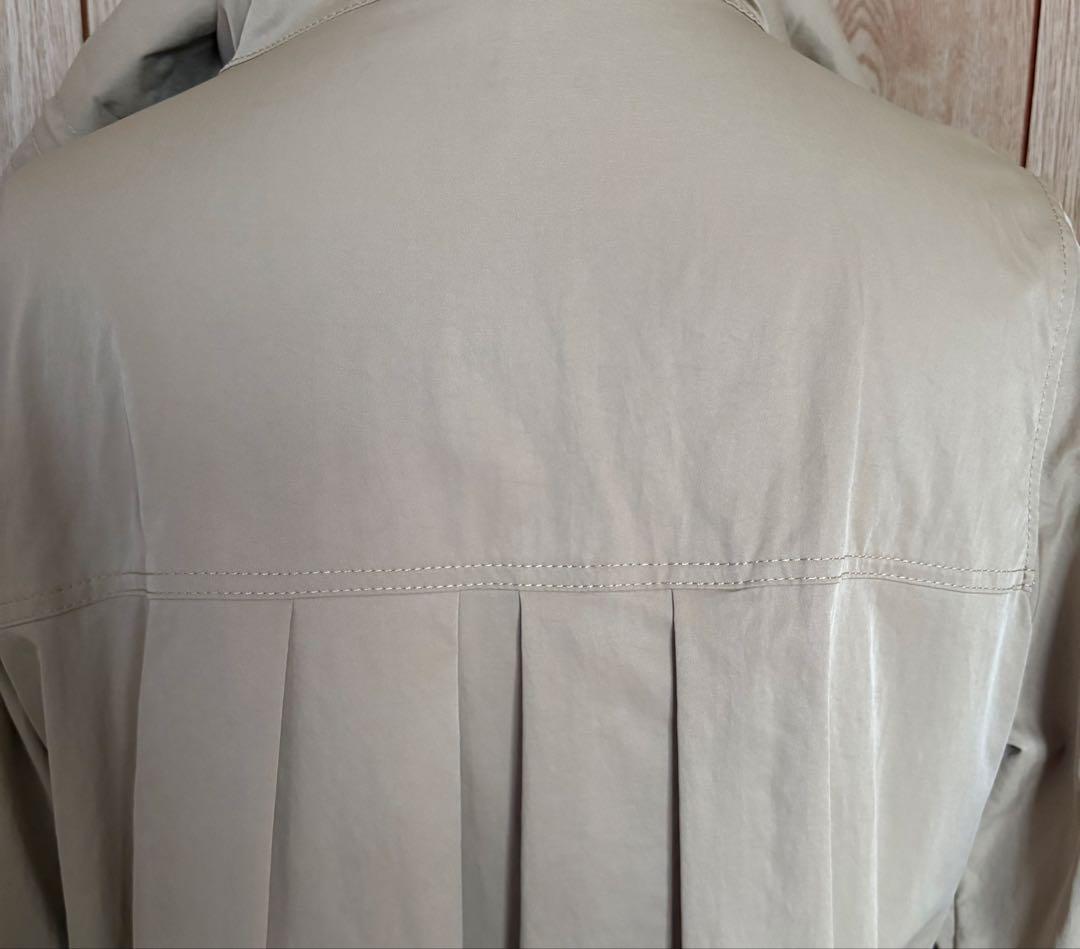 【美品】セシカブルー　ベージュフードコートサイズ38