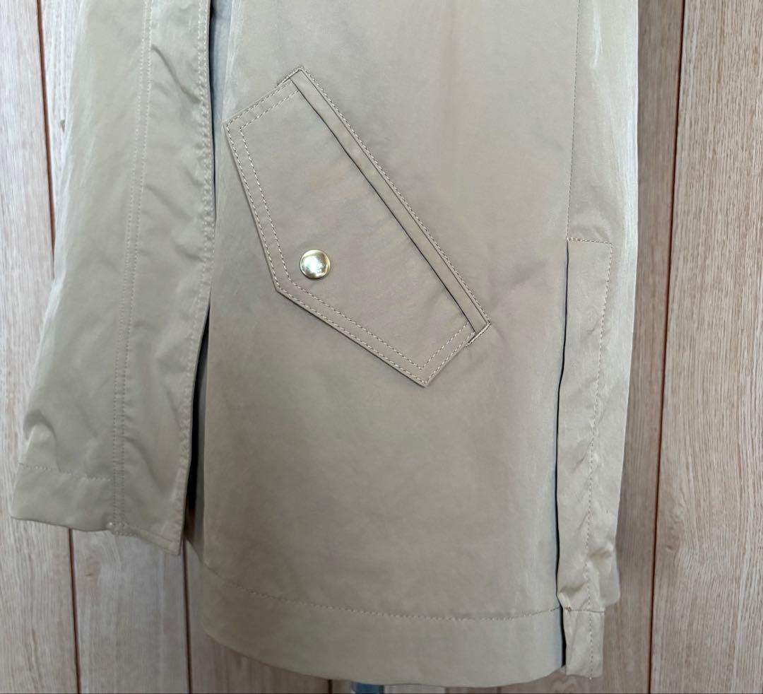 【美品】セシカブルー　ベージュフードコートサイズ38