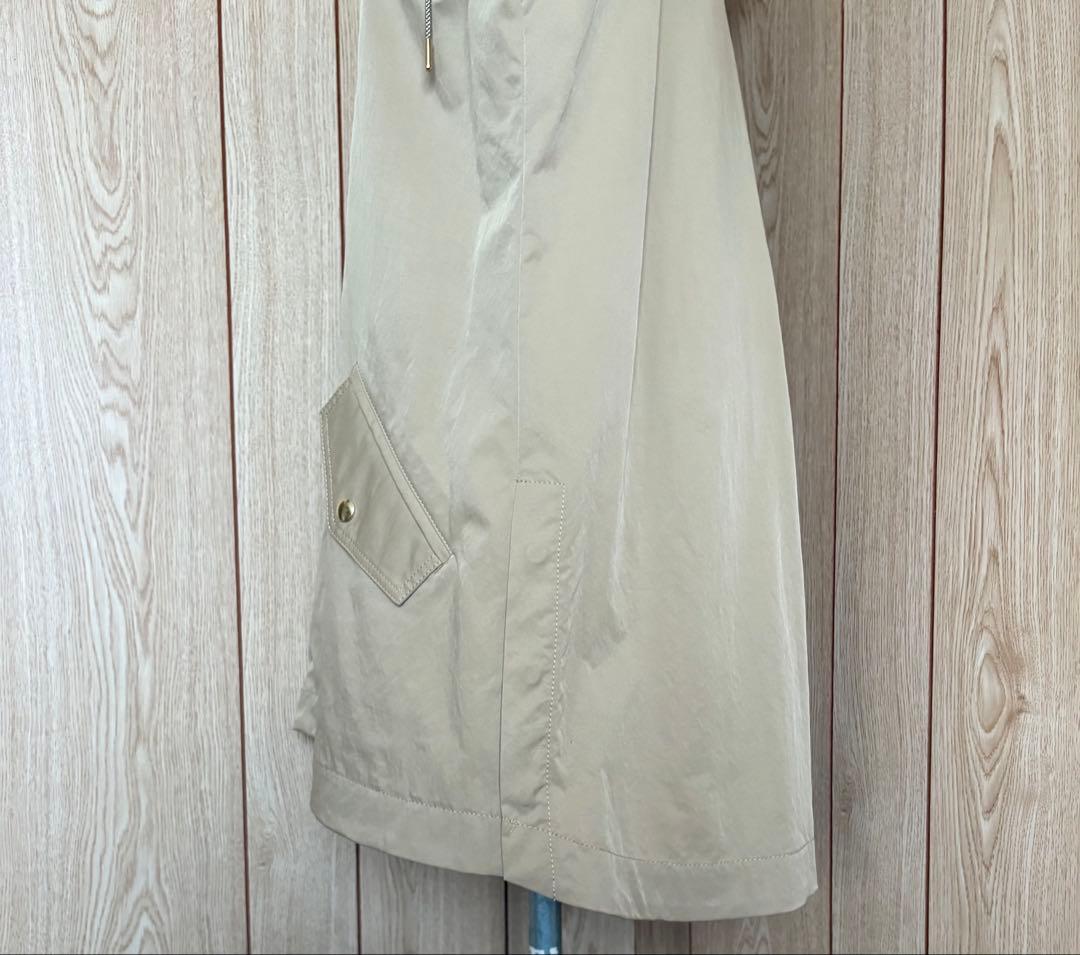 【美品】セシカブルー　ベージュフードコートサイズ38