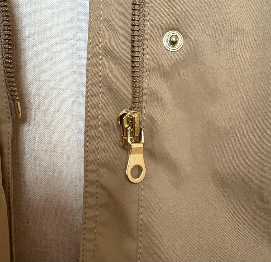 【美品】セシカブルー　ベージュフードコートサイズ38