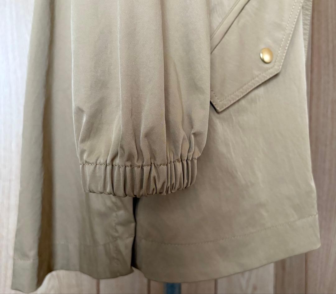 【美品】セシカブルー　ベージュフードコートサイズ38