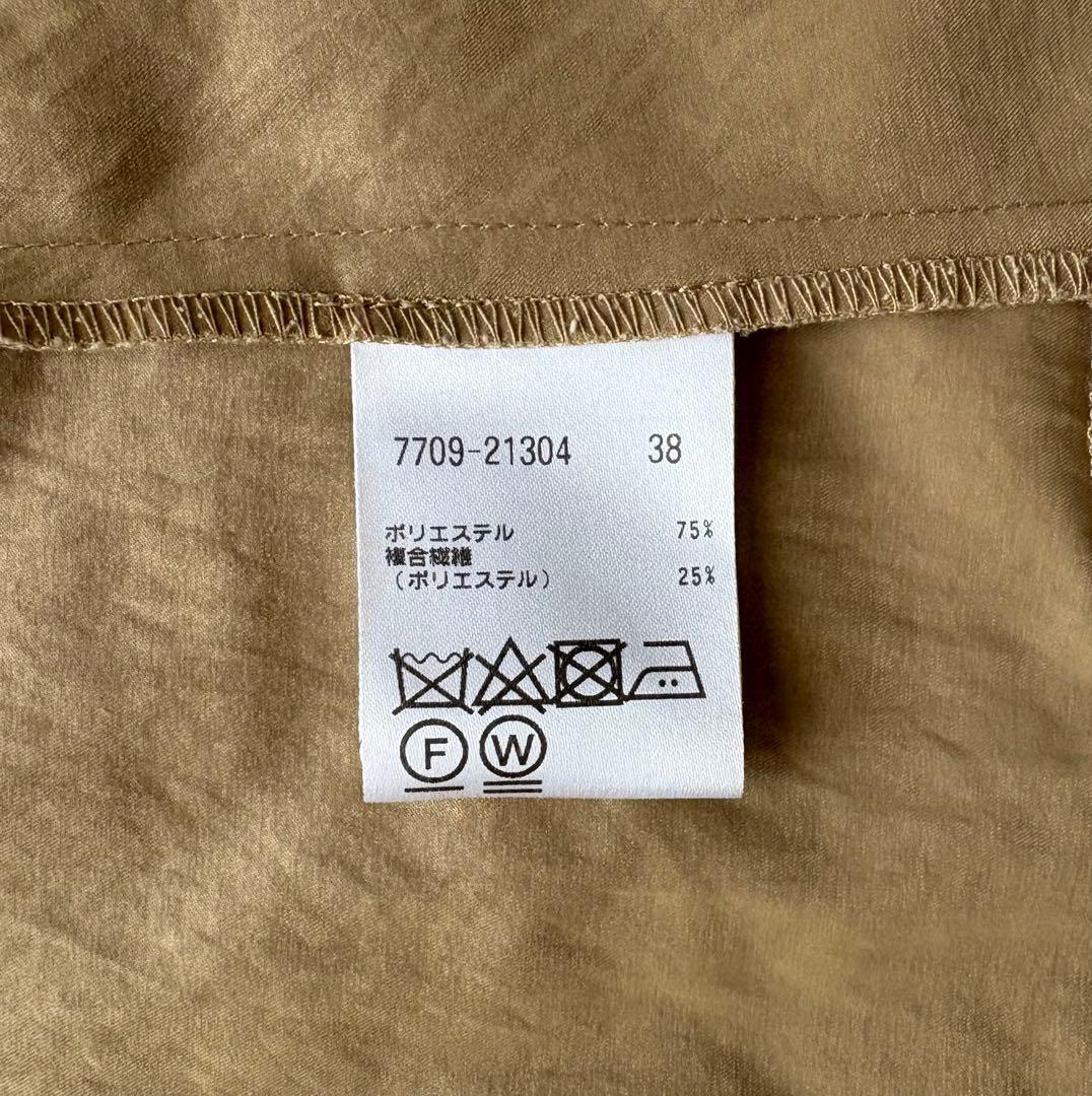 【美品】セシカブルー　ベージュフードコートサイズ38