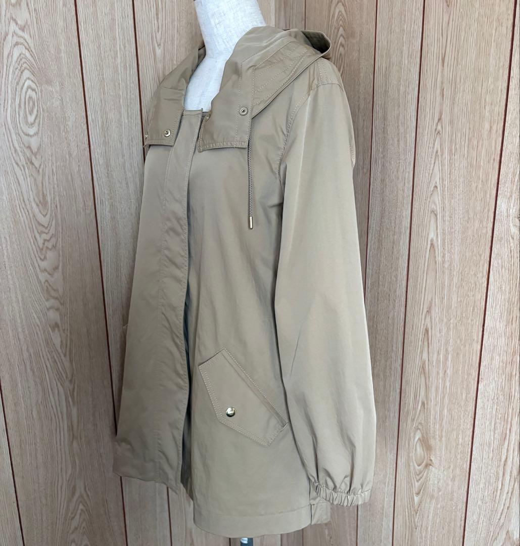 【美品】セシカブルー　ベージュフードコートサイズ38