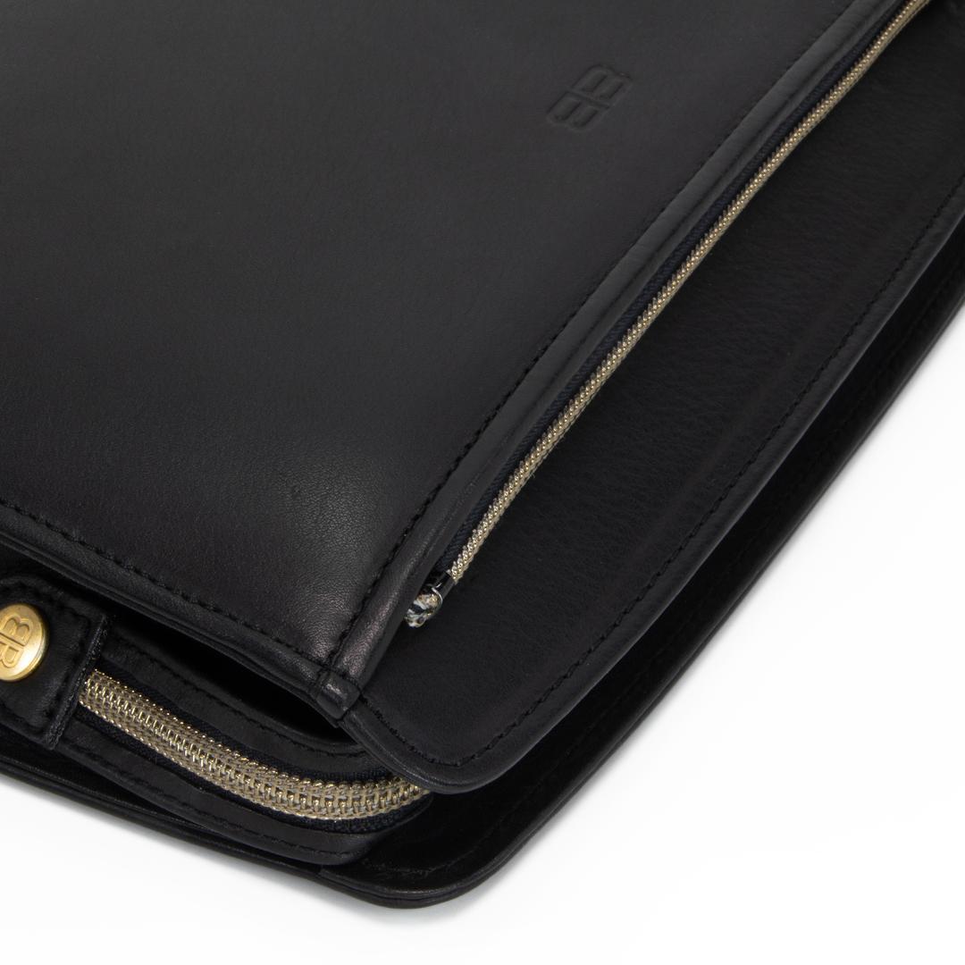 本物 バレンシアガ クラッチバッグ メンズ 黒 ブラック BBロゴ マーク 本革