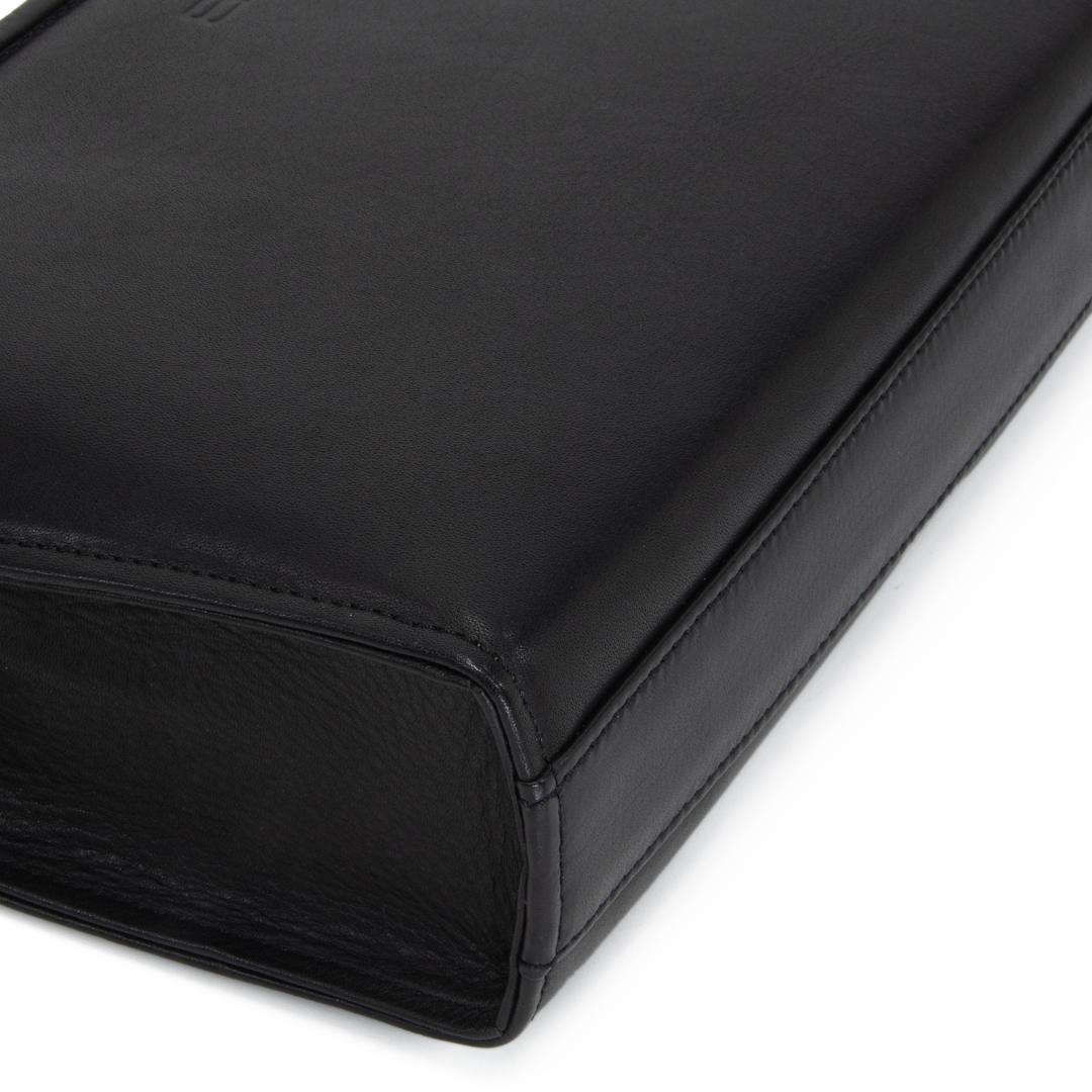 本物 バレンシアガ クラッチバッグ メンズ 黒 ブラック BBロゴ マーク 本革