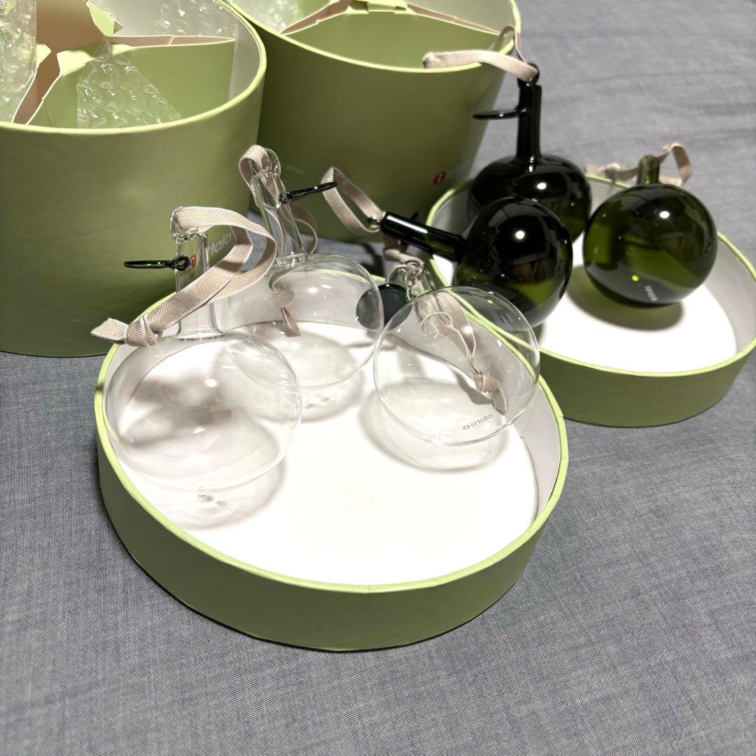  イッタラ　ガラス製アップルオーナメント2箱セット