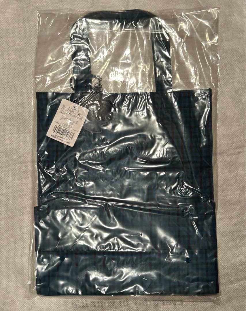 ファミリア チェック トート バッグ 青系