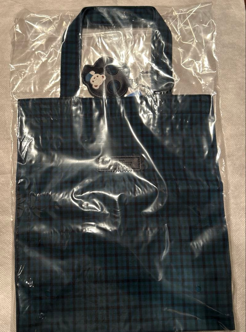 ファミリア チェック トート バッグ 青系