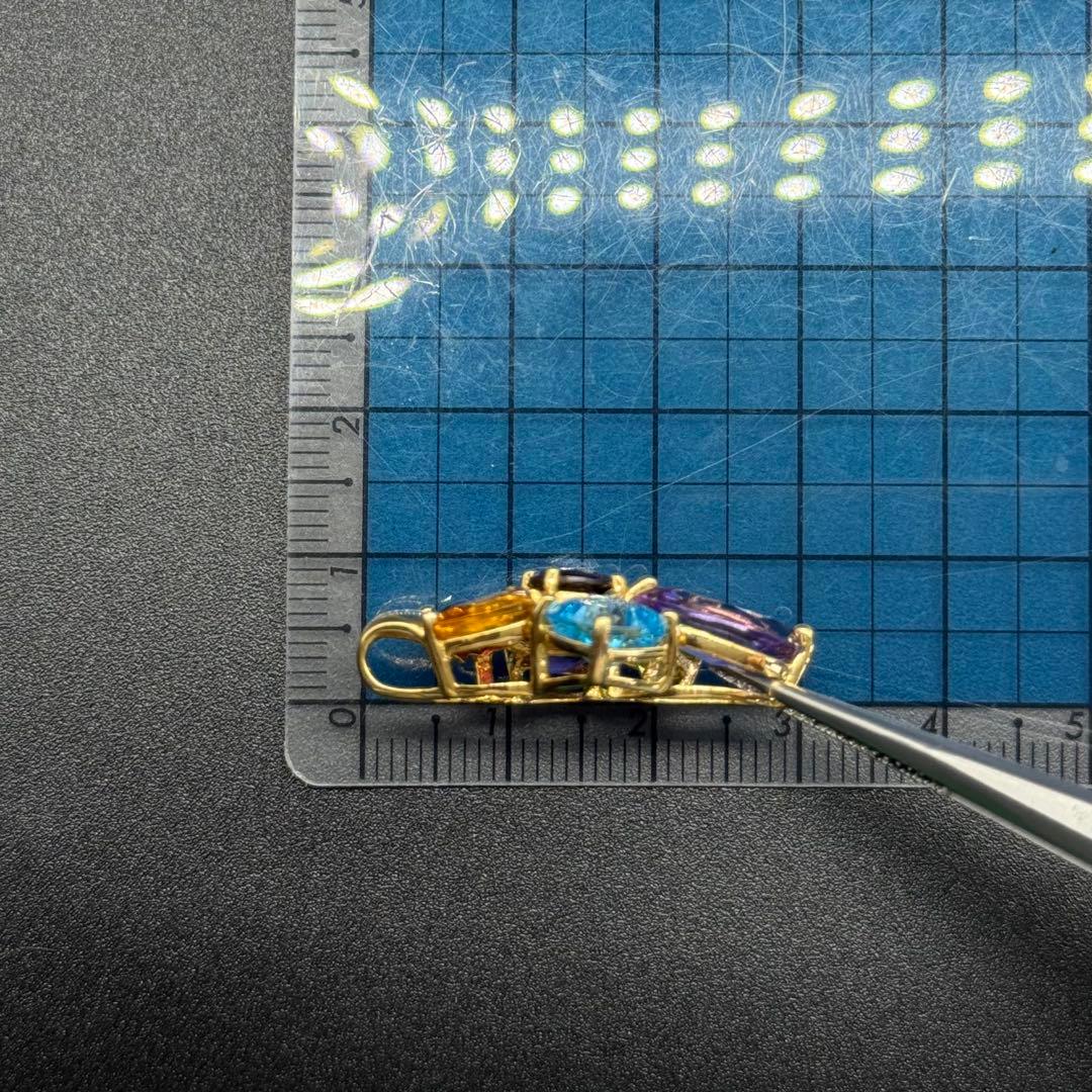 ERI　ENZO K18マルチカラーストーン ペンダントトップ