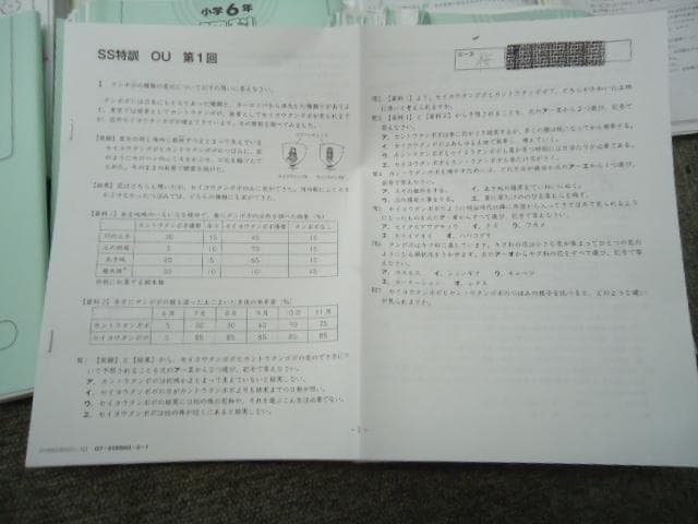 2019年度　サピックス　桜蔭対策　 6年　志望校別特訓　国算理社2020年受験