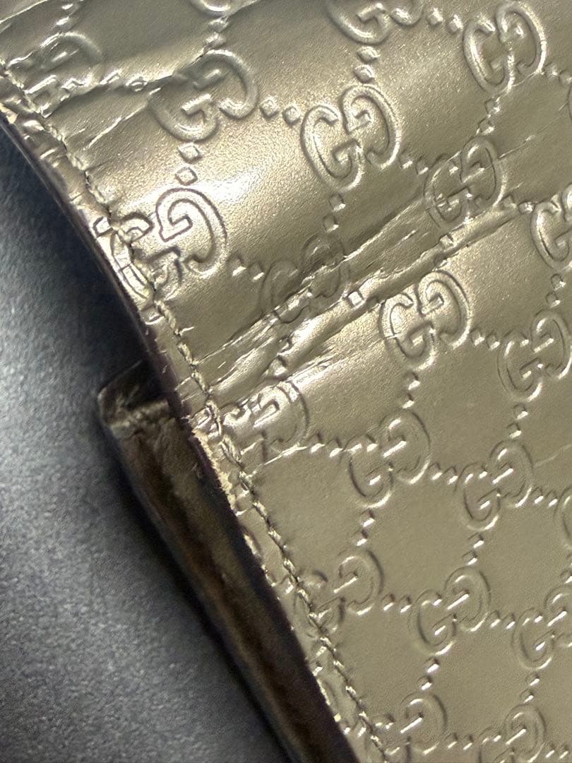 GUCCI グッチ 長財布 マイクロGG パテントレザー リボン 253405