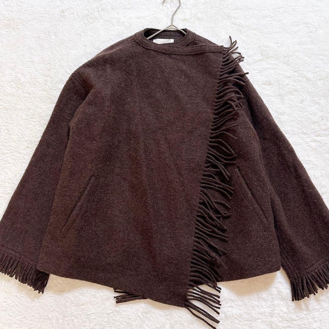 [超美品]Plage プラージュ フリンジ ポンチョ MANTECO社 ブラウン
