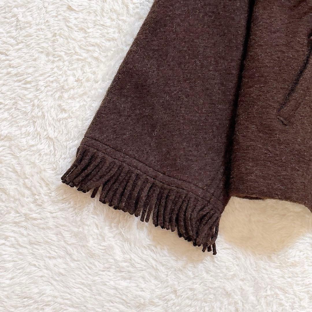 [超美品]Plage プラージュ フリンジ ポンチョ MANTECO社 ブラウン