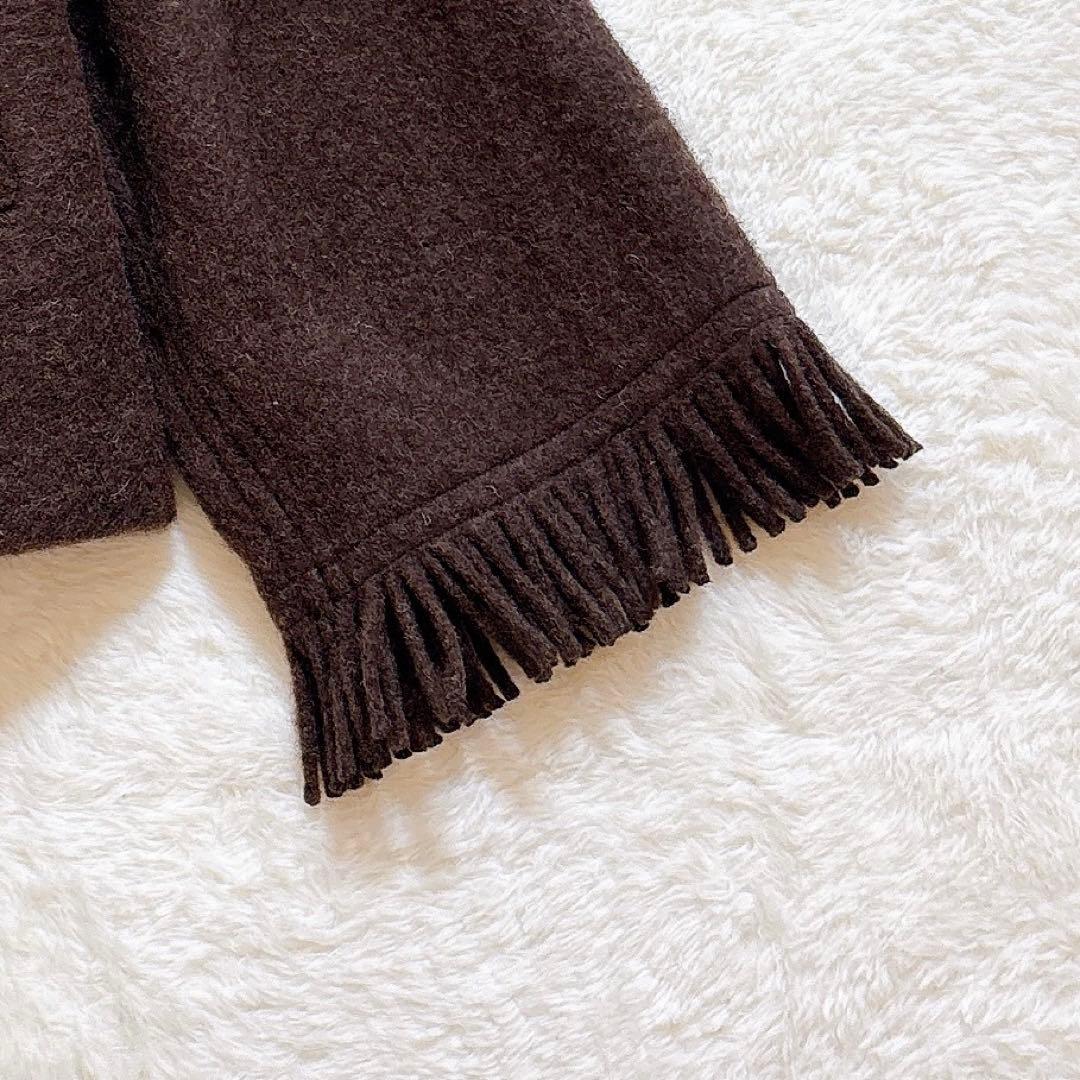 [超美品]Plage プラージュ フリンジ ポンチョ MANTECO社 ブラウン