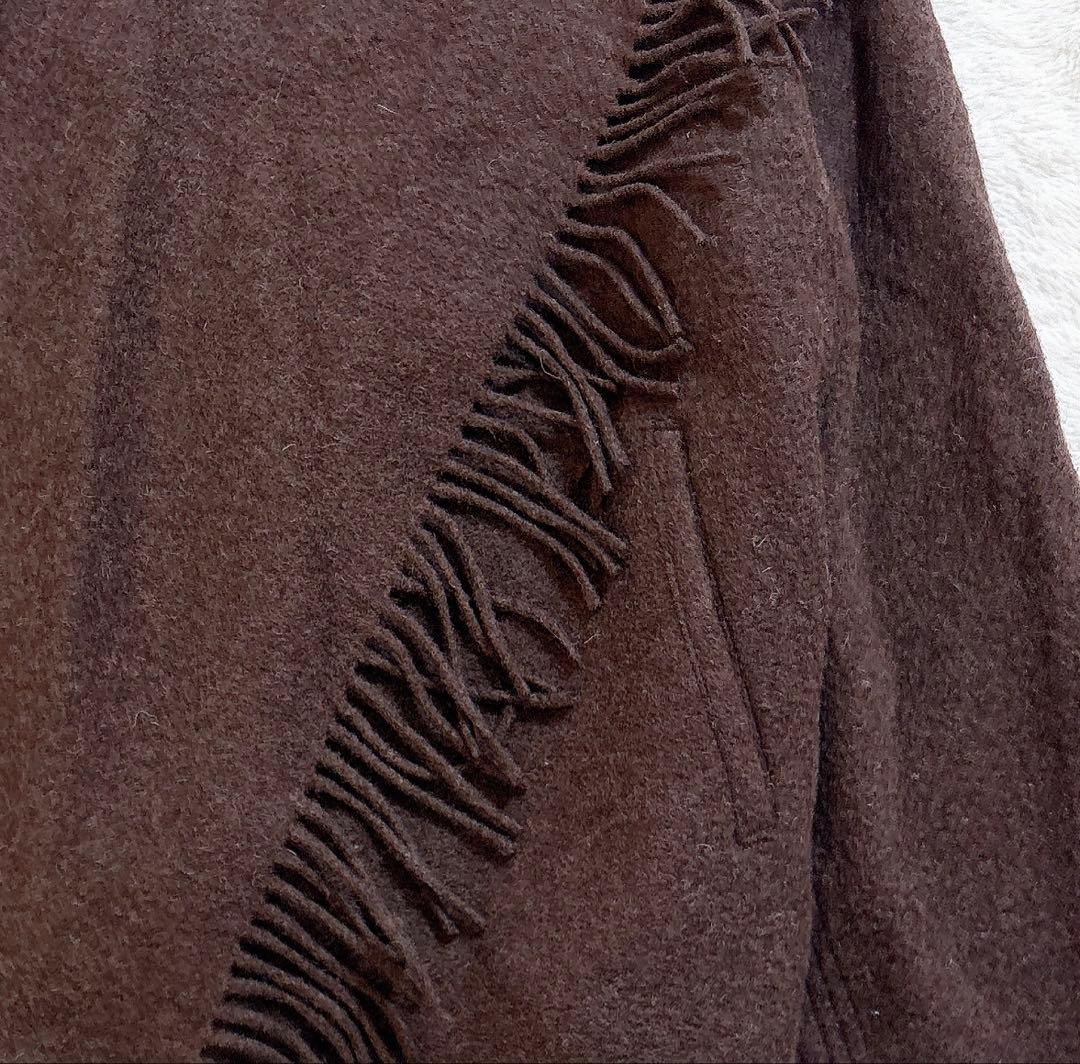 [超美品]Plage プラージュ フリンジ ポンチョ MANTECO社 ブラウン