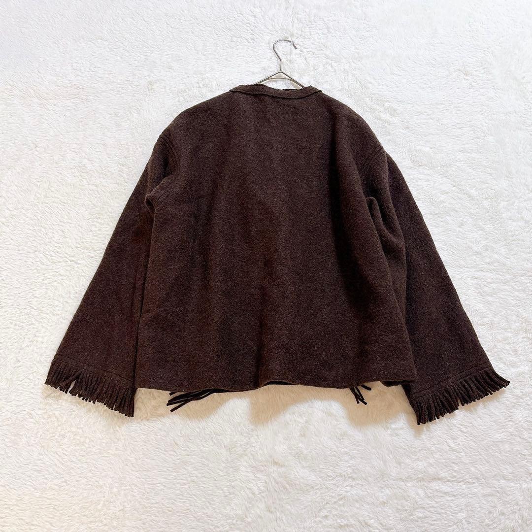 [超美品]Plage プラージュ フリンジ ポンチョ MANTECO社 ブラウン