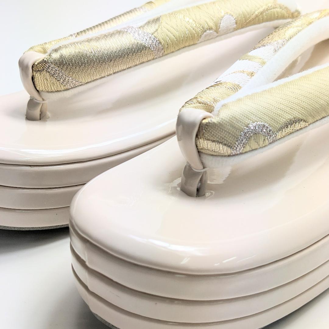 和装 草履 バッグ セット 帯地 ベージュ クリーム フリーサイズ u94-4