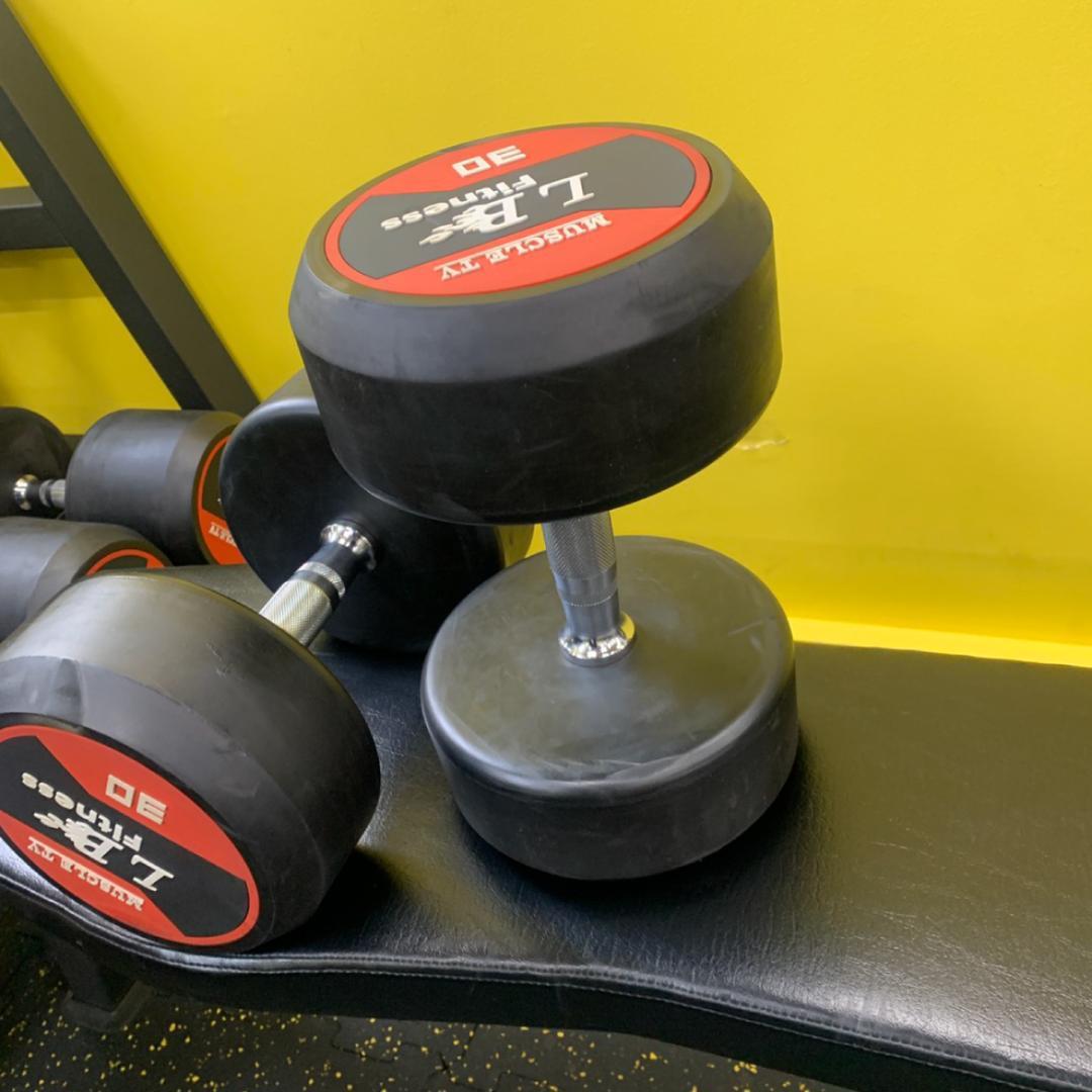 ラバーラウンドダンベル 30kg × 2個（合計60kg）