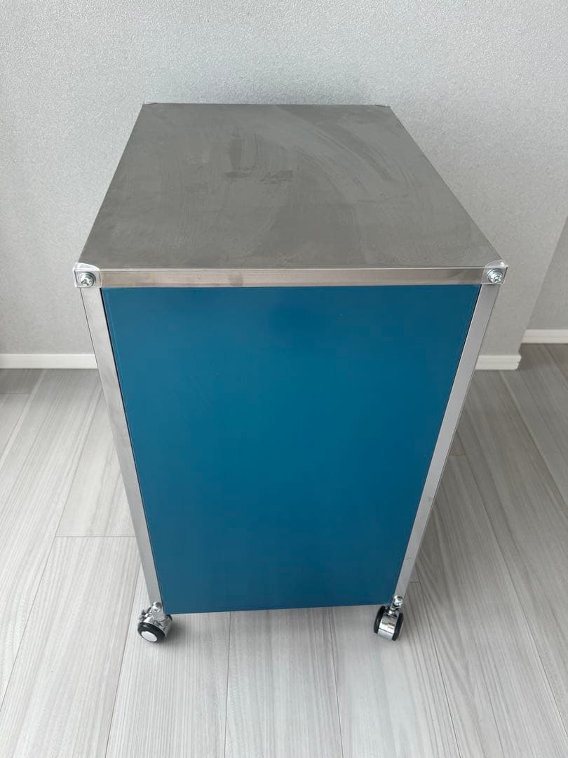 ★最終値下げ★ディノス ステンレス製ダストボックスワゴン 2分別タイプ　ゴミ箱