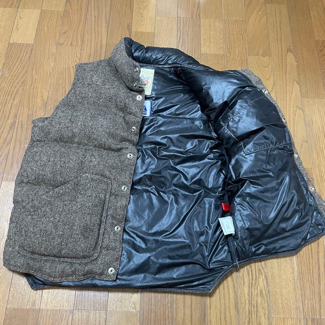 【美品】MONITALY KLUANE ヘリンボーン ダウンベスト M カナダ製
