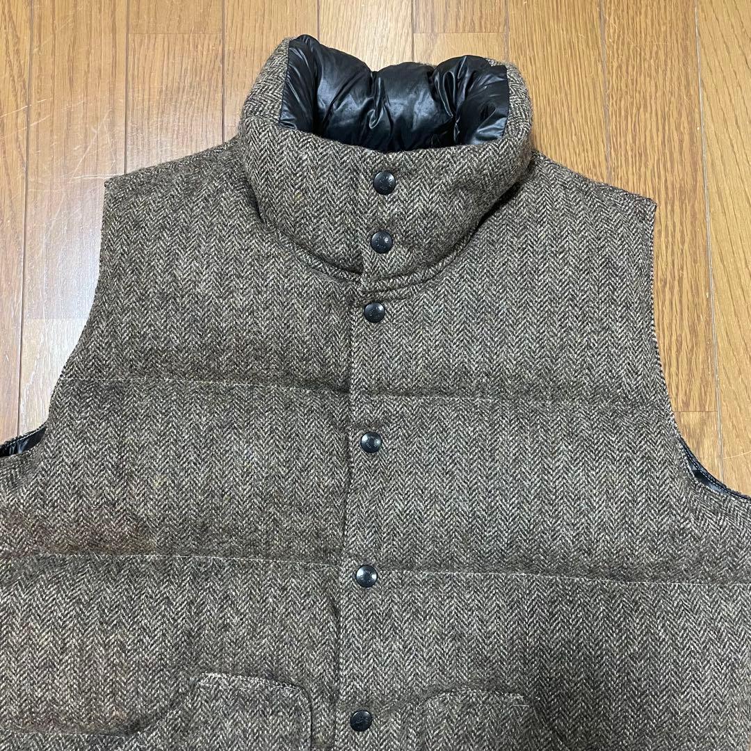 【美品】MONITALY KLUANE ヘリンボーン ダウンベスト M カナダ製