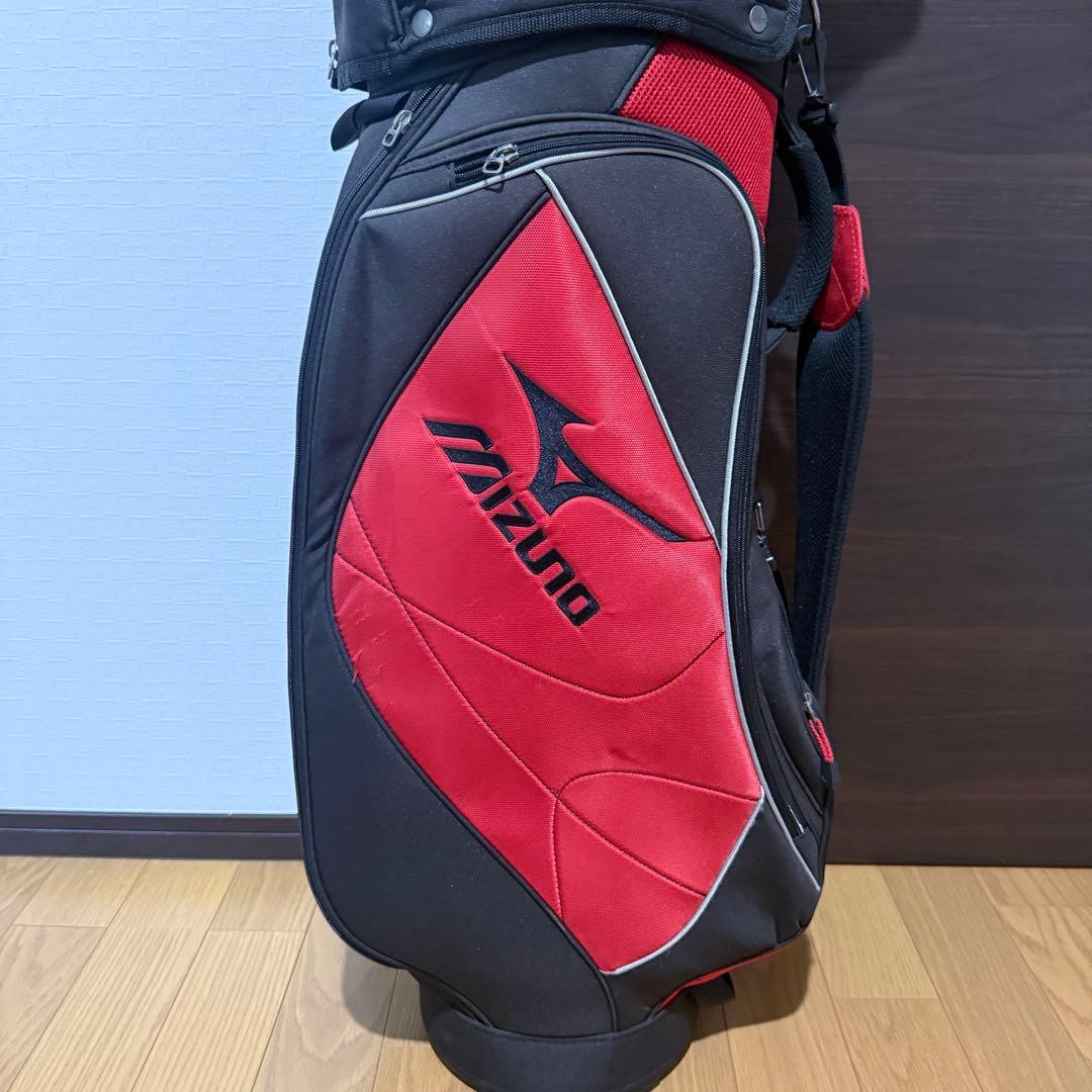 MIZUNO キャディバッグ ゴルフバッグ 黒 赤