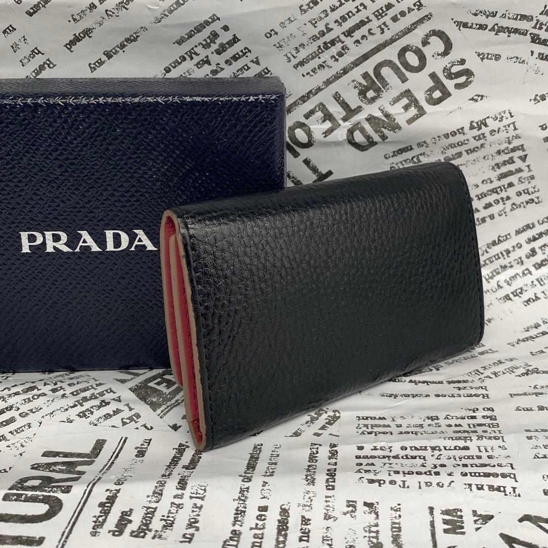 【良品‼️】 PRADA プラダ キーケース 4連フック キーリング付き 箱あり
