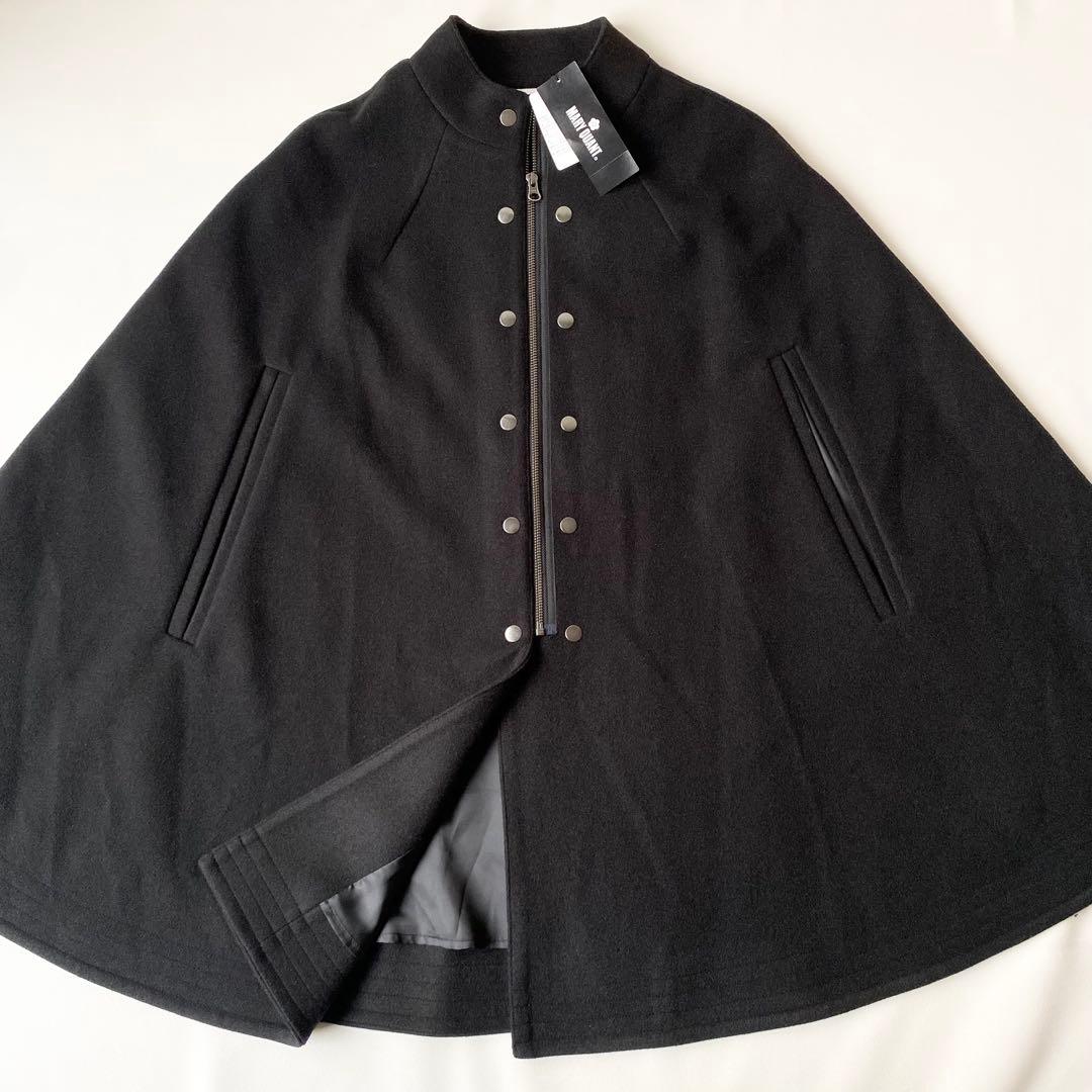 【新品未使用】マリークワント　アーカイブ ポンチョ　コート　ブラック　シンプル