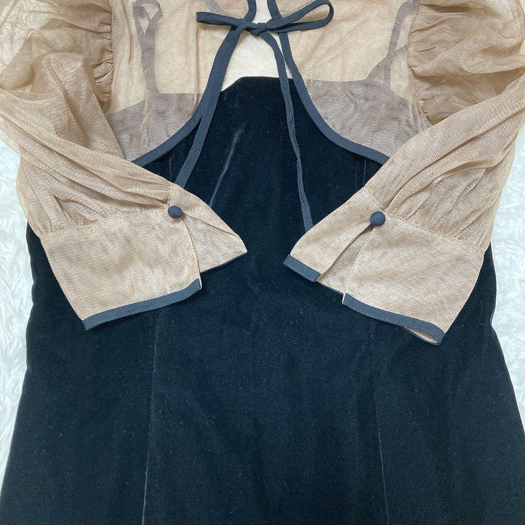 SALE✨レジャ 花柄ボレロマーメイドワンピース セットアップ ブラック S