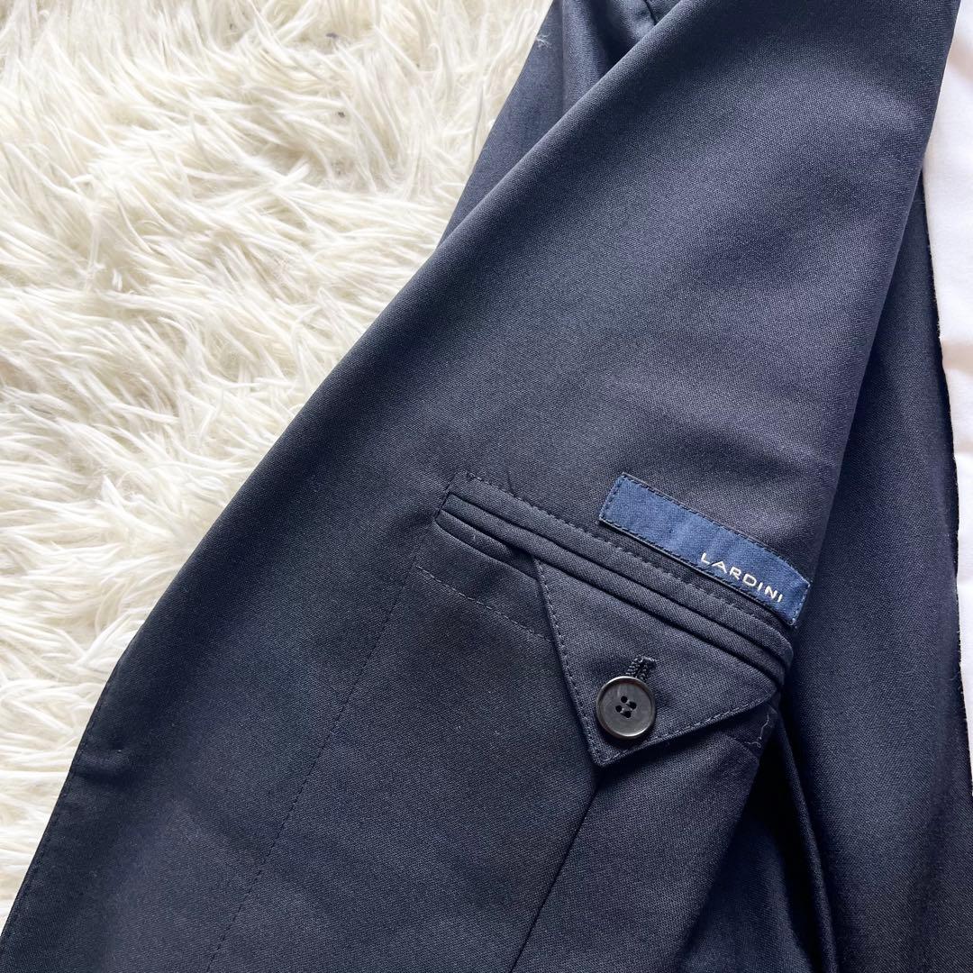 <美品>LARDINI ネイビー ウール スーツ サイズ48
