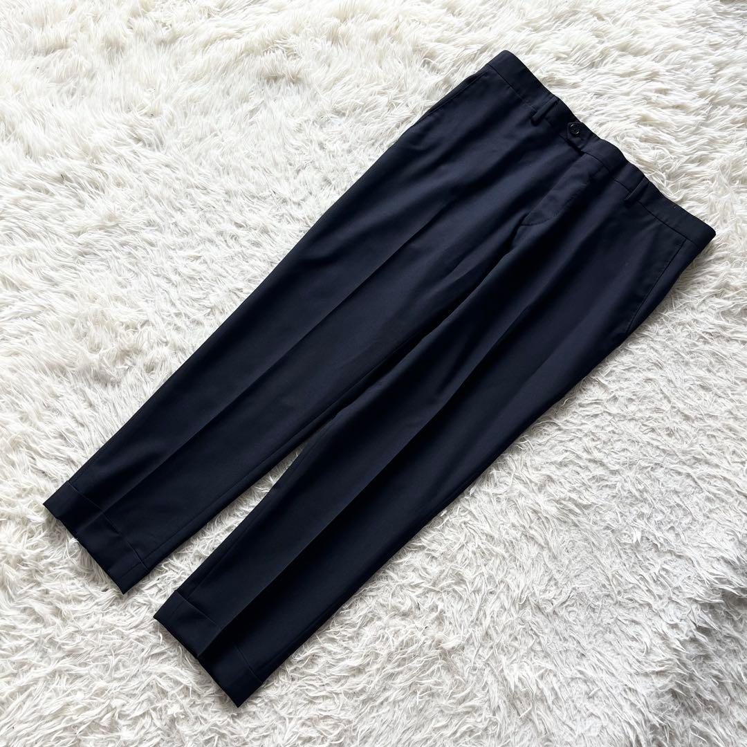 <美品>LARDINI ネイビー ウール スーツ サイズ48