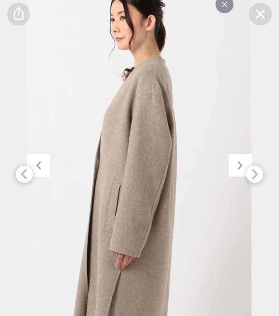 専用です　23区 ウールリバーツイルノーカラーコート　ロングコート　36