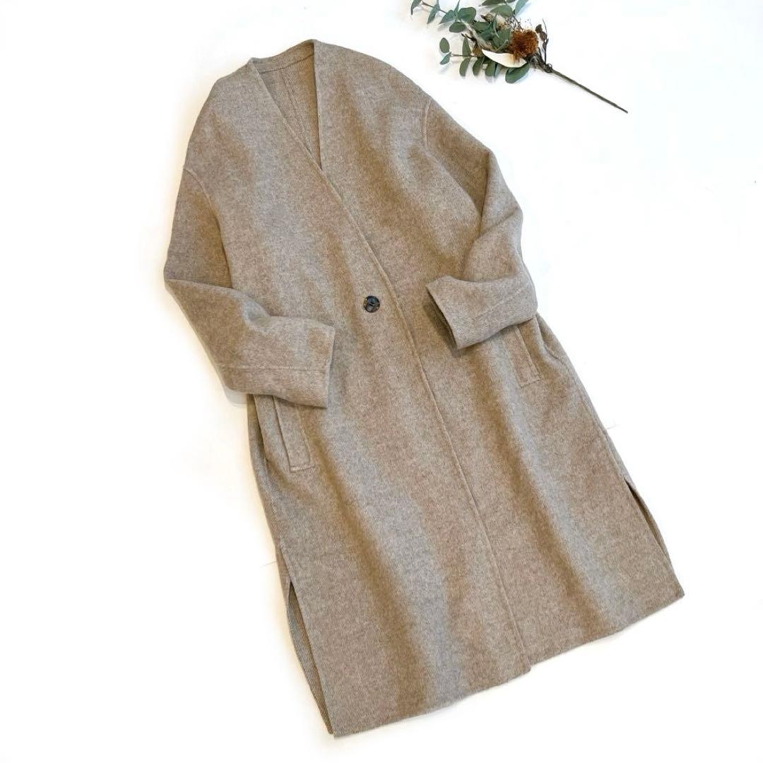 専用です　23区 ウールリバーツイルノーカラーコート　ロングコート　36